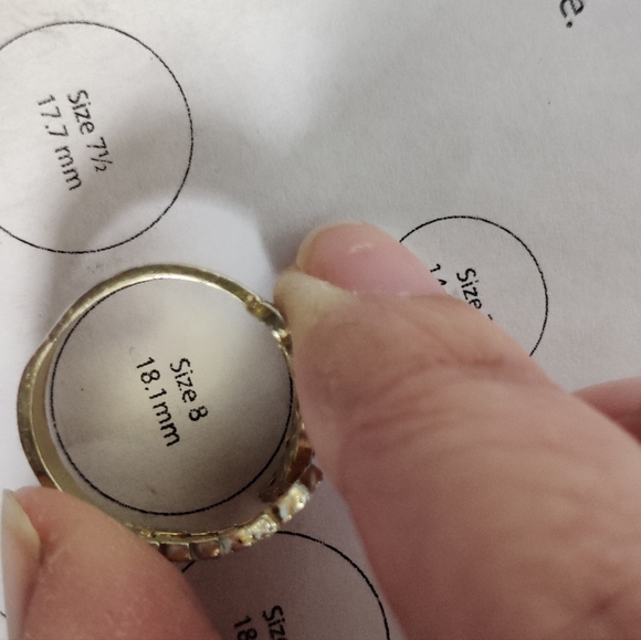 Olive Branch Diamante ring Gold Wash Over Silver Y2K - Picture 15 of 16